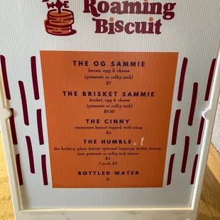 Breakfast Biscuits menu