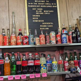 a variety of sodas