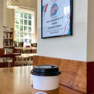 Blondie mocha (featuring the awards for best coffee shop and 3rd best consignment shop)