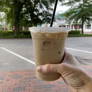 Iced shortbread latte in Pinehurst Village