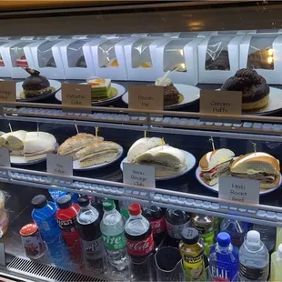 a variety of sandwiches and pastries