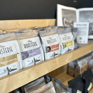 shelves of roasterys