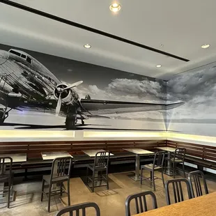 an airplane on the wall