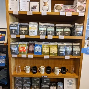 Packaged coffee for sale.