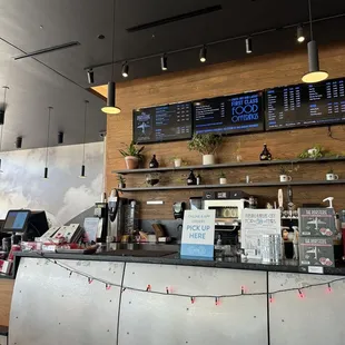 the counter and menus