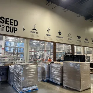 The industrial roasting room.