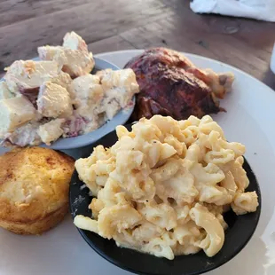 Chicken, Mac, salad