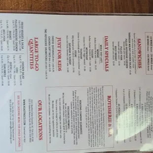 menu