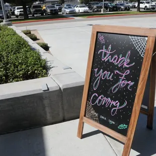 a chalk board sign
