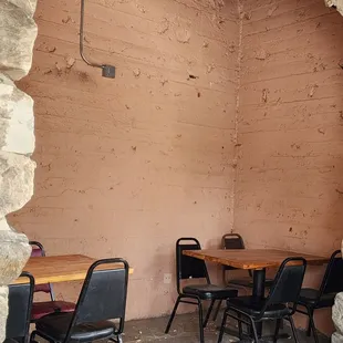 Part of the outdoor dining area at the Rock Inn Restaurant.