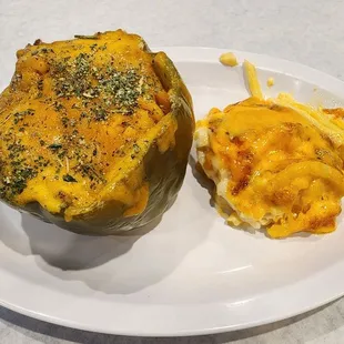 Stuffed Bell Pepper with Mac &amp; Cheese