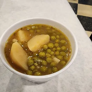 Peas with potatoes and a great sauce