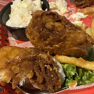 Burnt ass fish. Extremely overcooked. Hard. Fries were dank tho.