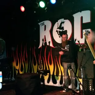 a band performing on stage at a concert