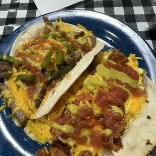 Bacon egg and cheese taco "Mike's special" taco