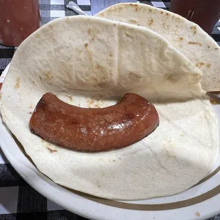 Sausage and egg taco, missing the egg