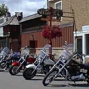 a row of motorcycles