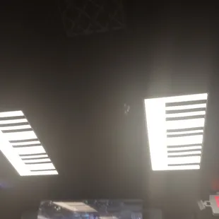 Keyboard on the ceiling for lights.