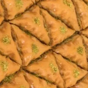 Pistachios topped Baklava