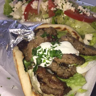 Beef or Lamb Gyro with a side Salad