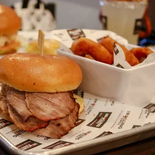 Pit beef with onion rings