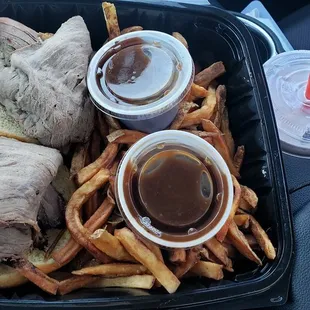 Pit beef plate and black cherry milkshake