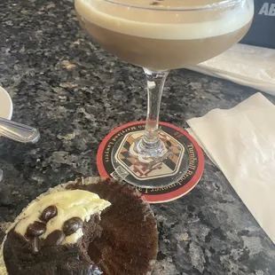 Black bottom cupcake with espresso martini