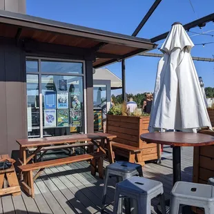 tables and umbrellas