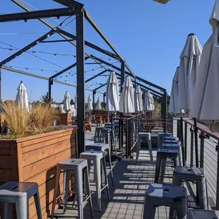 tables and umbrellas