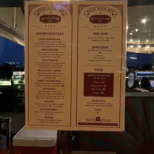 menu