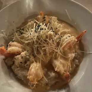 Shrimp and grits with crab.