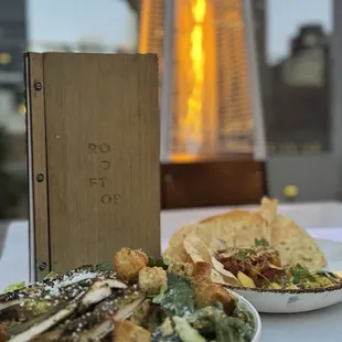 Romaine and Kale Caesar with chicken and  Ahi Tartare