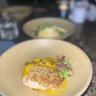 Pumpkin seed crusted salmon ($46)