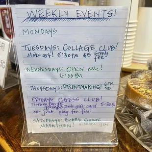 menu