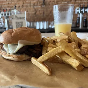 Smoked Brisket Sandwich &amp; hand cut double dunked fries.