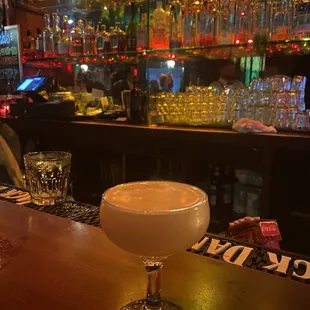 a cocktail on the bar