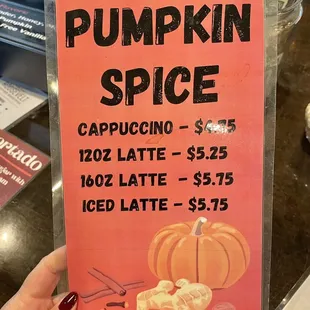 The pumpkin spice options! I love pumpkin spice :)