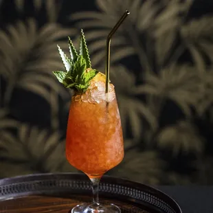 JUNGLE BIRD cruzan blackstrap rum, el dorado 5-yr rum, campari, pineapple, demerara sugar, lime, powdered cinnamon