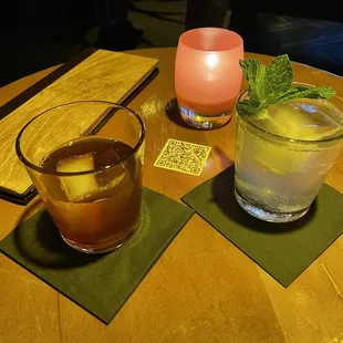 two cocktails on the table