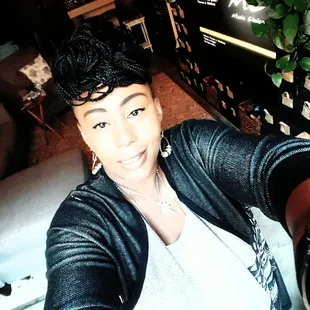 a woman taking a selfie