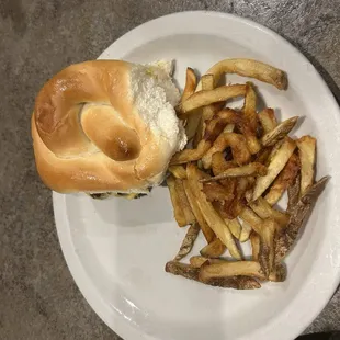 Cheeseburger and fries