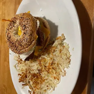 nashville hot chicken sandwich on a bagel