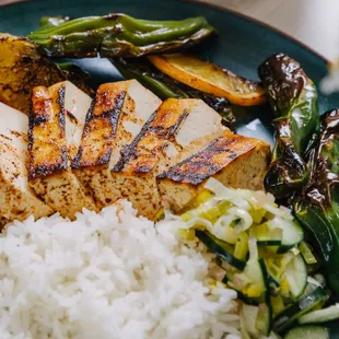 Grilled Hodo Tofu and Citrus Shishitos