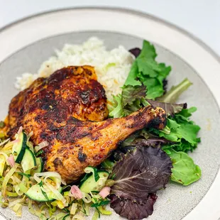 Quarter Chicken from 38 North, spiced with ancho chile, paprika and mustard