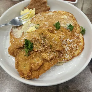 Chicken and pancakes instead of waffles