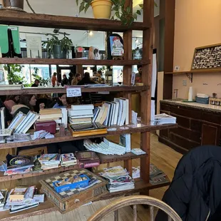 a table full of books