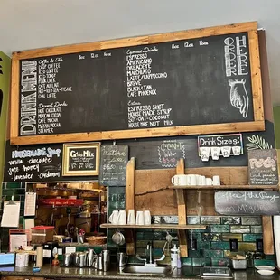 Coffee menu