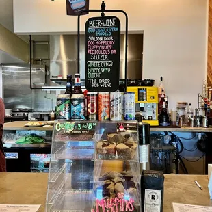the counter of a restaurant