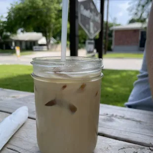 Iced white chocolate latte