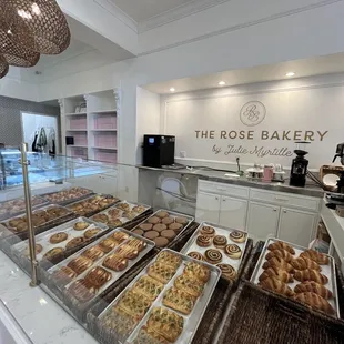 a display of baked goods